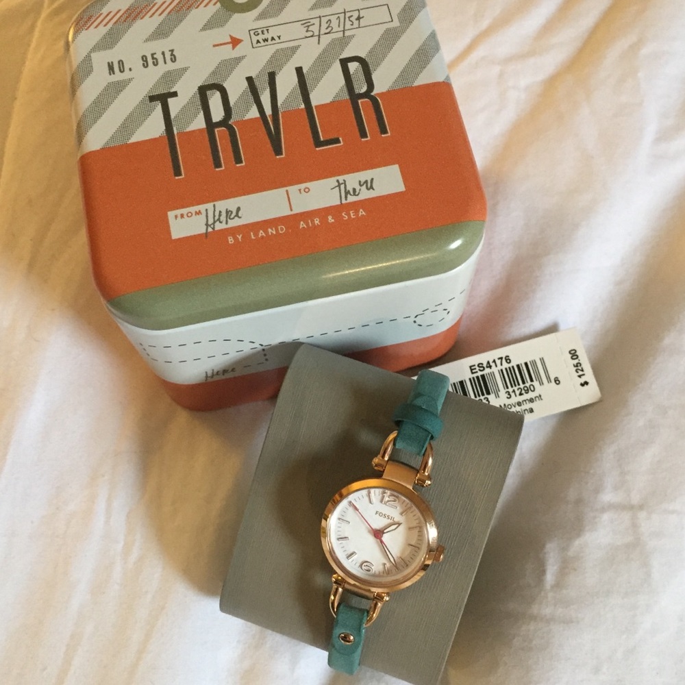 Rose Gold and Leather Fossil Watch Small